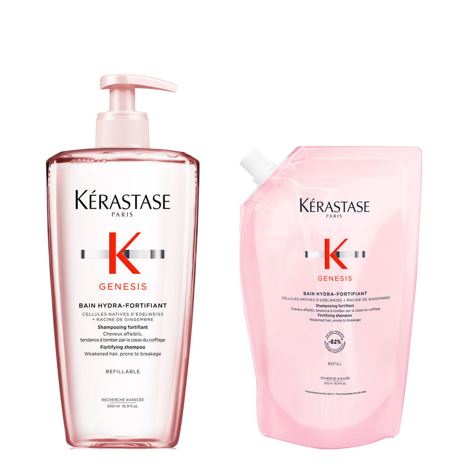 Kit Kérastase Shampoo Antiqueda Bain Hydra-fortifiant Com Refil (500 ml cada)