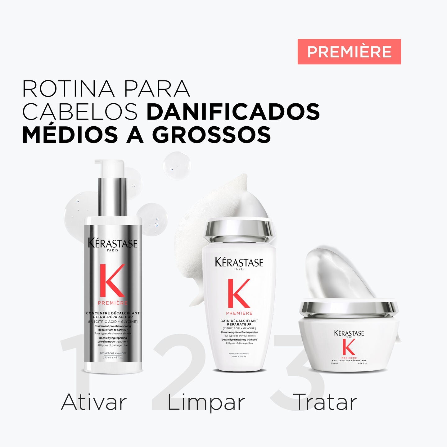 Kit Kérastase Première Shampoo + Máscara + Tratamento Descalcificante