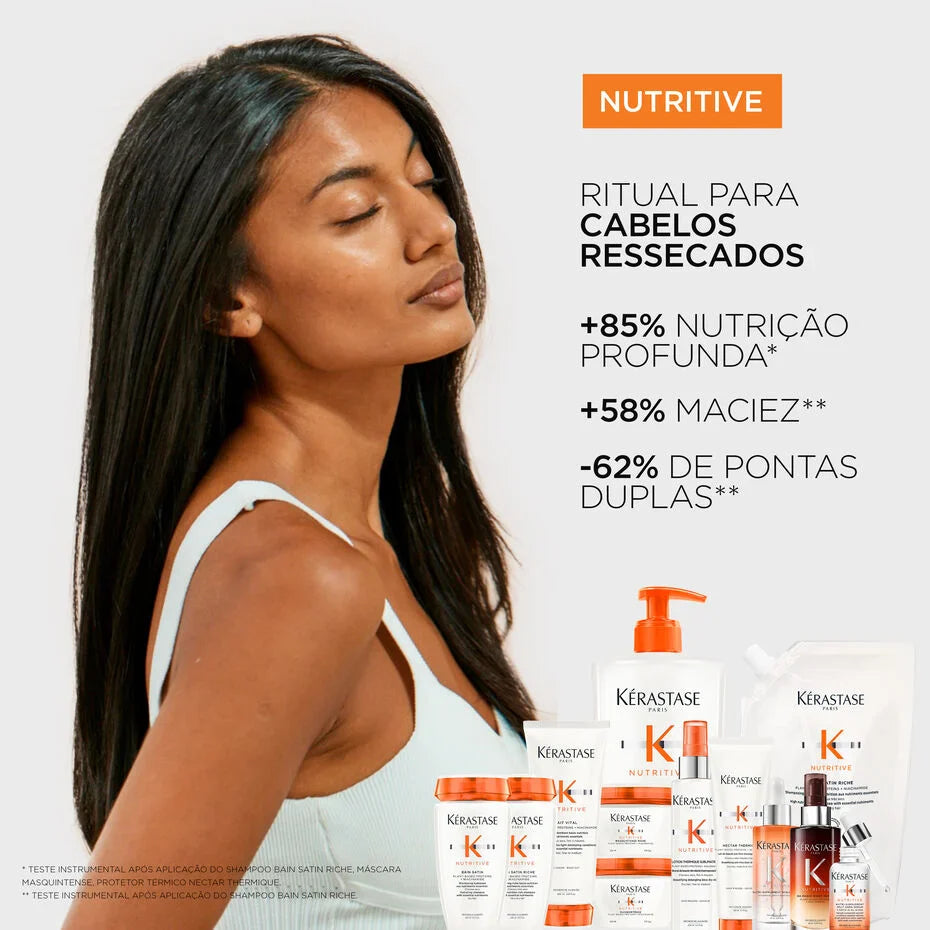 Kit Shampoo Para Cabelos Ressecados Bain Satin Riche Com Refil