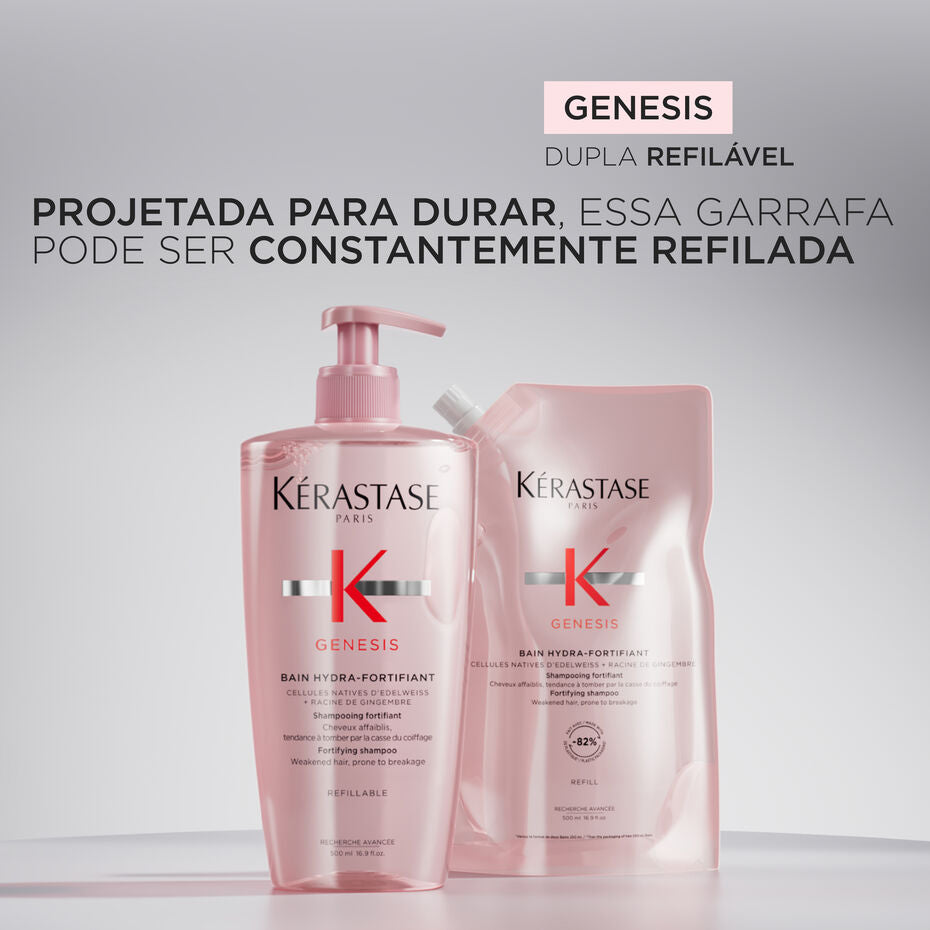 Kit Kérastase Shampoo Antiqueda Bain Hydra-fortifiant Com Refil (500 ml cada)