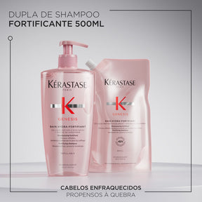 Kit Kérastase Shampoo Antiqueda Bain Hydra-fortifiant Com Refil (500 ml cada)